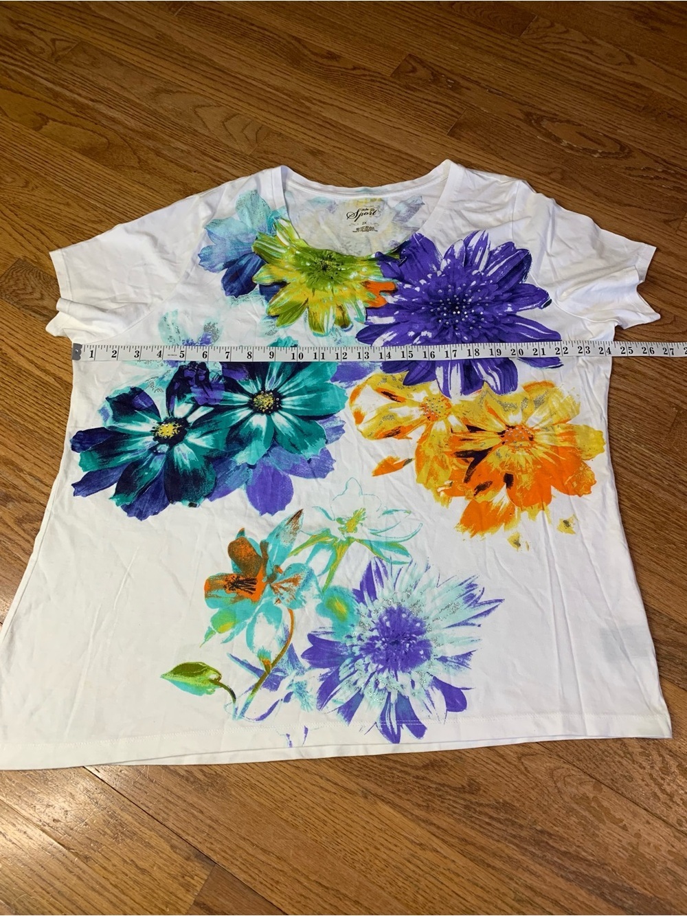 Style & Co. Sport Floral Graphic Tee - Plus Size 2X - Picture 5 of 7